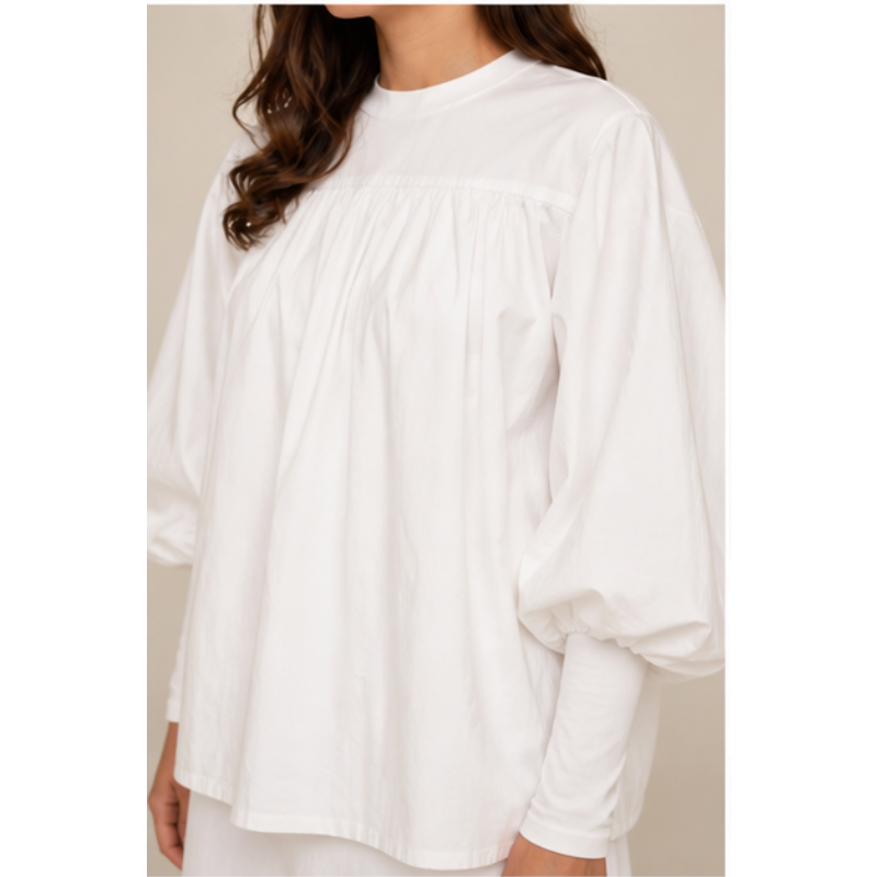 White top bouffant with closed neckline Tsniout - product photo 4