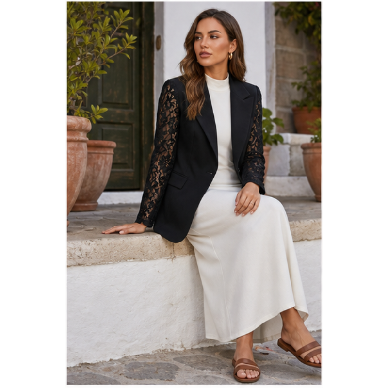 Black blazer with lace sleeves Tsniout - product photo 5