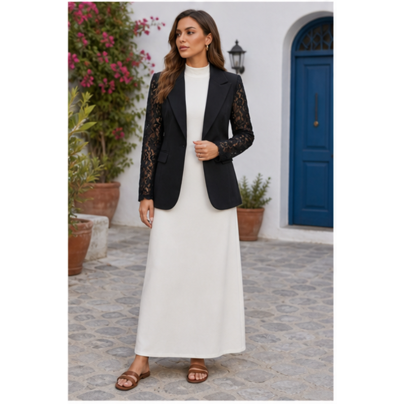 Black blazer with lace sleeves Tsniout - product photo 6