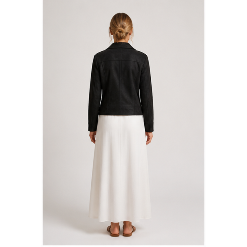 Black biker jacket in suédine Tsniout - product photo 2