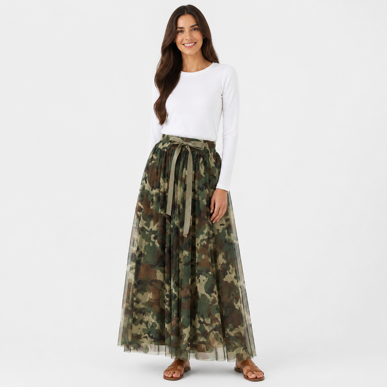 חצאית ארוכה tulle camouflage צבאי Tsniout - תמונת מוצר 1
