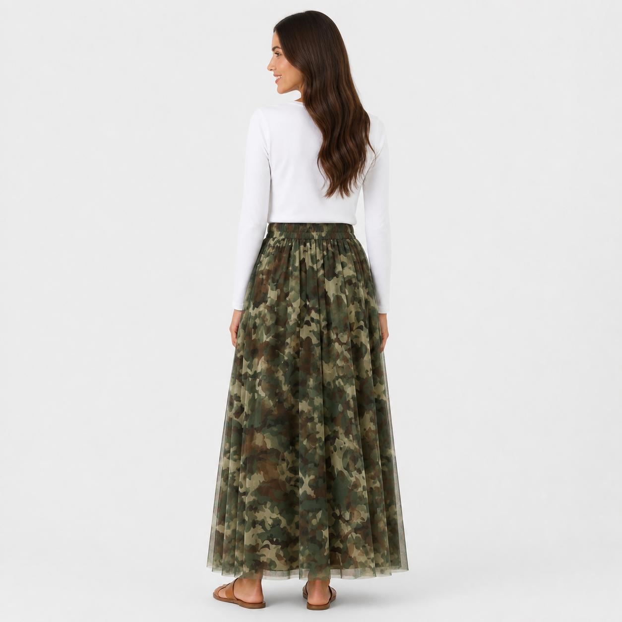 חצאית ארוכה tulle camouflage צבאי Tsniout - תמונת מוצר 2