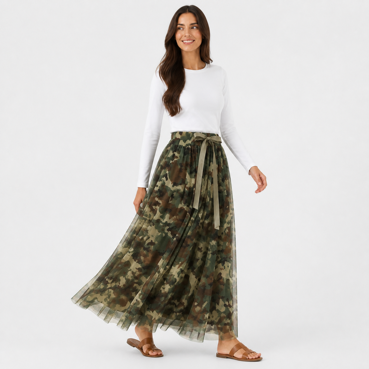 חצאית ארוכה tulle camouflage צבאי Tsniout - תמונת מוצר 3