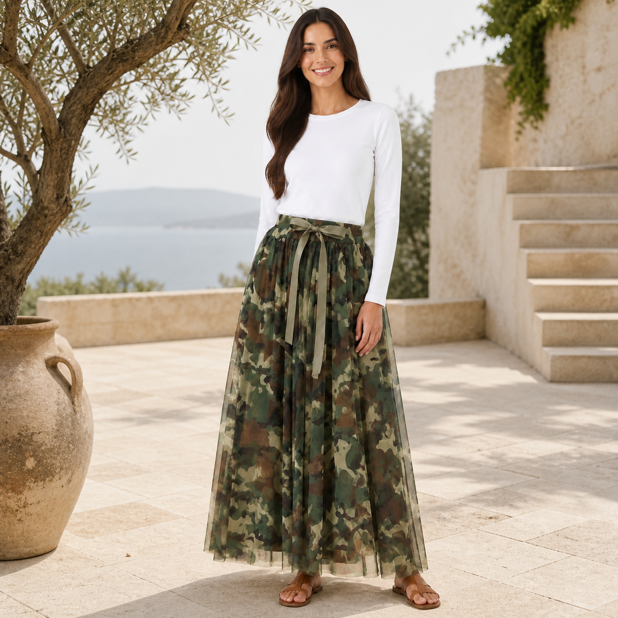 חצאית ארוכה tulle camouflage צבאי Tsniout - תמונת מוצר 6