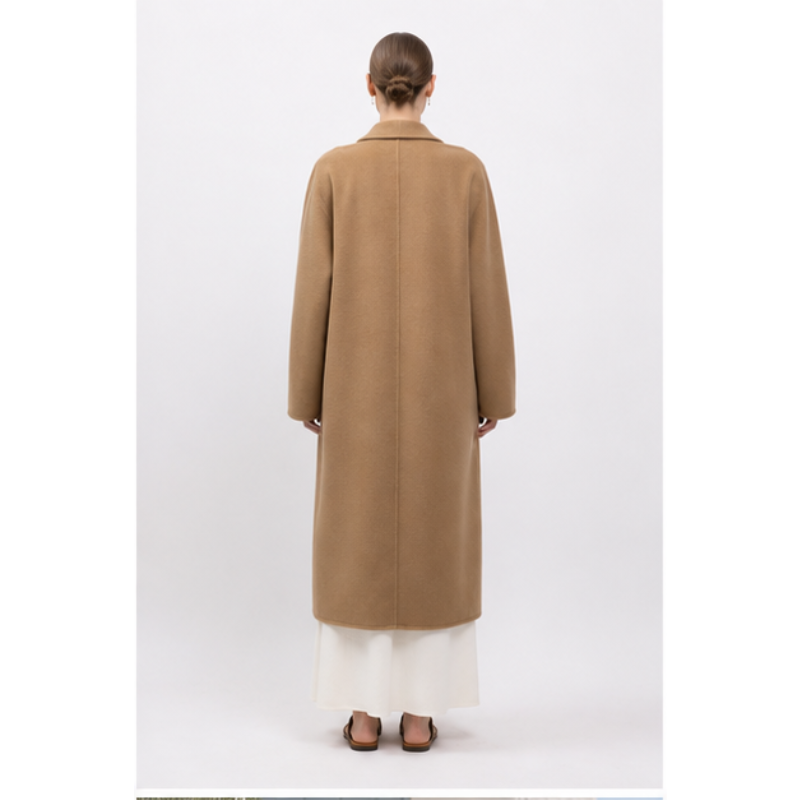 Long coat camel in laine fait main Tsniout - product photo 2