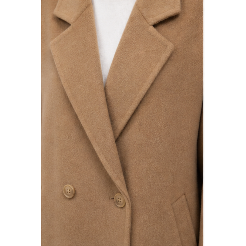 Long coat camel in laine fait main Tsniout - product photo 4