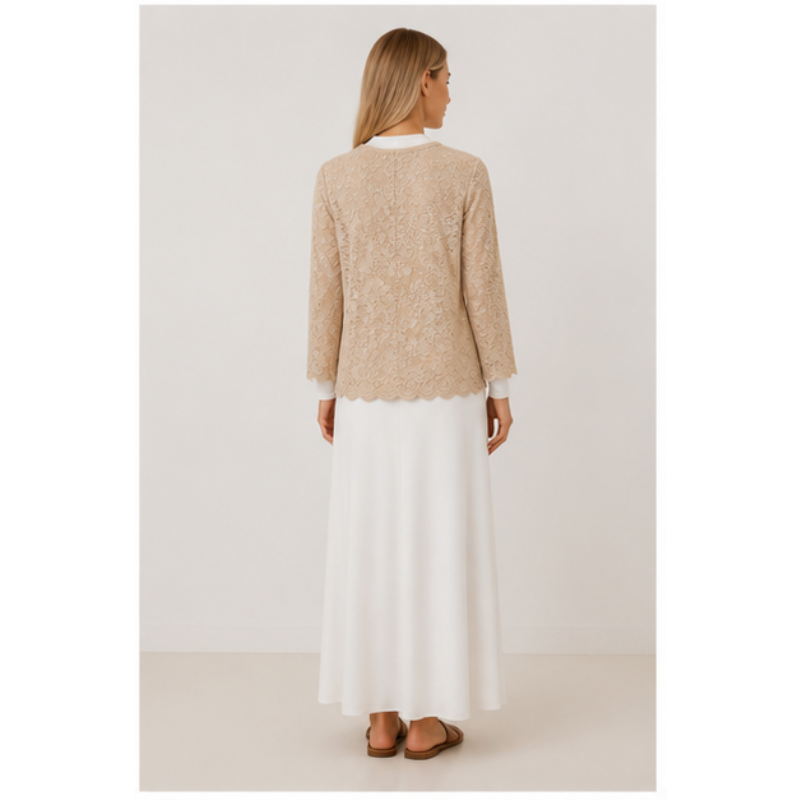 Beige blouse lace floral Tsniout - product photo 2