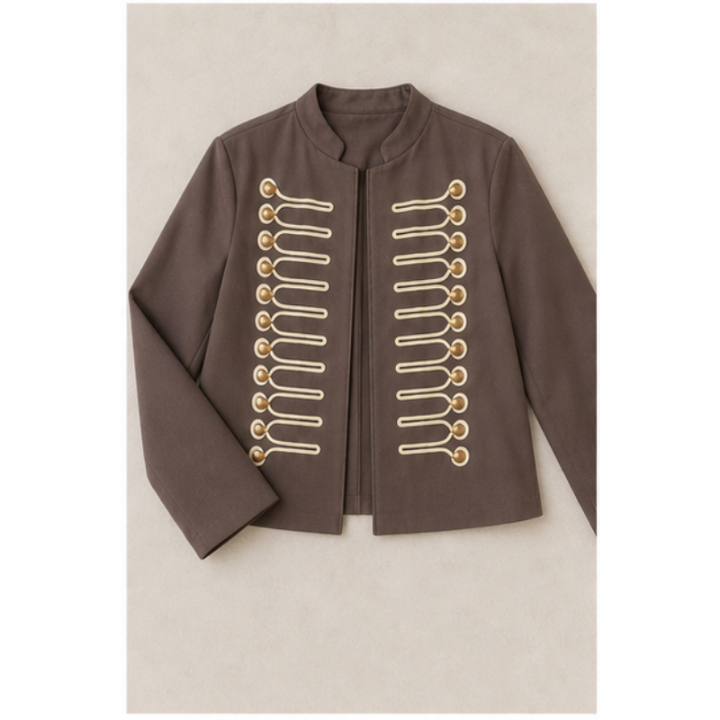 Dark brown officer jacket with galons gold Tsniout - product photo 4