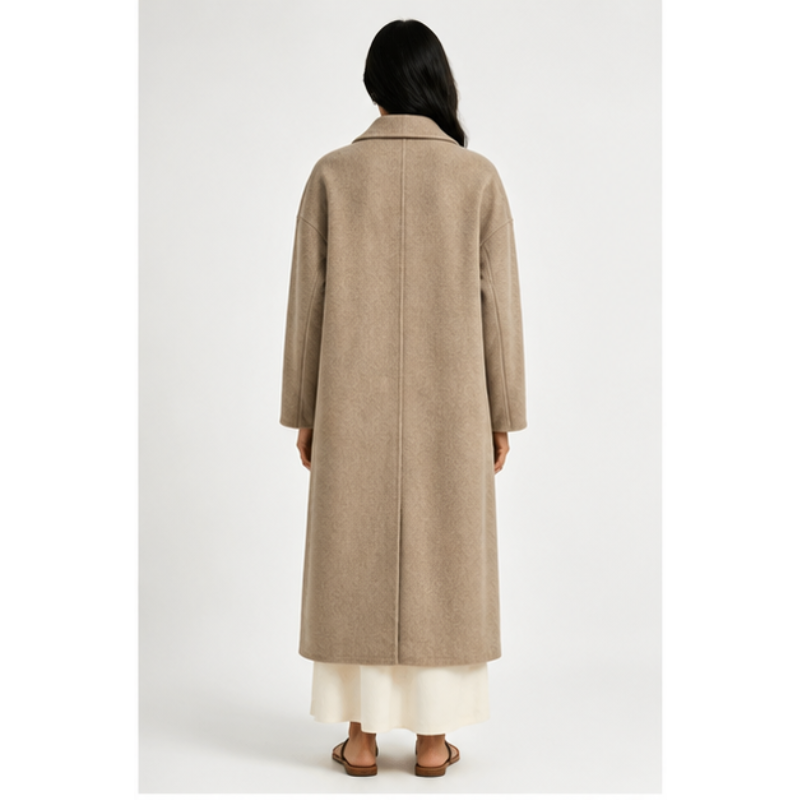 Long coat taupe oversized Tsniout - product photo 2