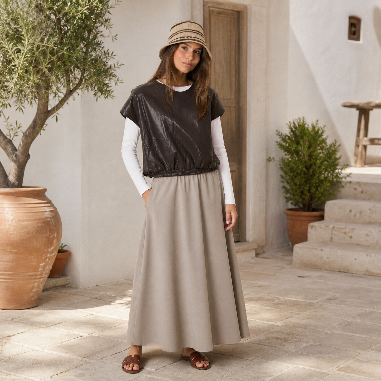 טופ חום effet cuir Tsniout - תמונת מוצר 6