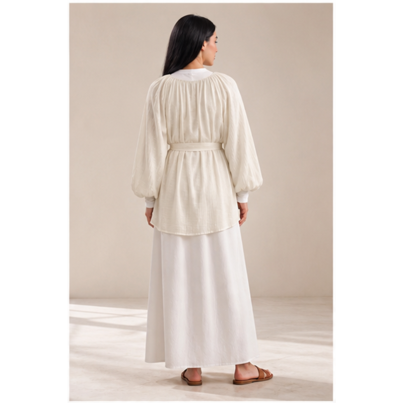 Beige tunic Haut Nour with puff sleeves Tsniout - product photo 2