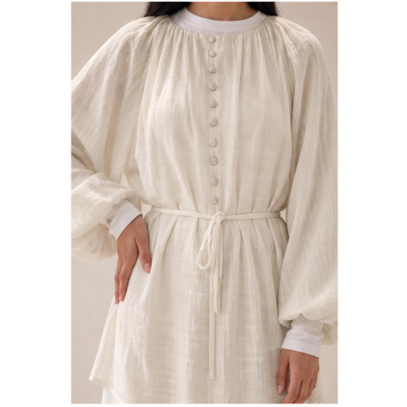 Beige tunic Haut Nour with puff sleeves Tsniout - product photo 4